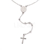 Non-Tarnish 304 Stainless Steel Rosary Bead Necklaces For Religion X-STAS-B021-02P-2