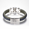 Men's Braided Leather Cord Bracelets BJEW-H559-15-4