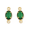 Brass K9 Glass Connector Charms KK-K295-01G-05-1