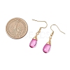 304 Stainless Steel Gradient Baking Paint Transparent Glass Beads Dangle Earrings EJEW-JE06291-3