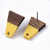 Resin & Walnut Wood Stud Earring Findings MAK-N032-001A-B02-3