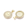Religion Brass Micro Pave Clear Cubic Zirconia Pendants KK-N287-43G-03-2