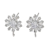 Brass Micro Pave Cubic Zirconia Studs Earring Findings KK-K364-09P-1