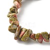 Chip Natural Unakite Stretch Beaded Bracelets for Kids BJEW-JB06305-08-2