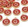 Golden Plated Alloy Enamel Charms ENAM-S118-03G-4