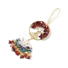 Natural Red Jasper Tree of Life with Mixed Gemstone Chips Tassel Big Pendant Decorations HJEW-H057-03G-A02-2