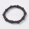 Natural Lava Rock Beads Stretch Bracelets BJEW-E326-08-1