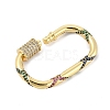 Brass Micro Pave Cubic Zirconia Keychain Clasps KK-P299-09C-G-2