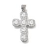 Brass Micro Pave Clear Cubic Zirconia Pendants CU-CBA9883-05A-P-1