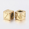 304 Stainless Steel Large Hole Letter European Beads STAS-H428-01G-Z-2