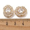 Oval Brass Micro Pave Cubic Zirconia Beads KK-U037-04G-02-3