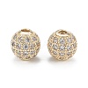 Brass Micro Pave Clear Cubic Zirconia Beads ZIRC-D274-02G-02-1