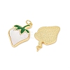 Brass Pave Natural White Shell Pendants KK-U058-06G-2