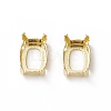 Rectangle Brass Sew on Prong Settings KK-N0084-A05-8x10G-1