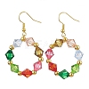 Colorful Acrylic Beaded Ring Dangle Earrings EJEW-JE05631-01-1