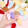 40Pcs 8 Colors Double Face Wool Fibre Cabochons FIND-SC0020-31-4