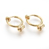 Eco-Friendly Brass Clip-on Hoop Earrings X-KK-L168-04G-2