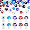 50Pcs 5 Colors Handmade Evil Eye Lampwork Beads Strands LAMP-TA0001-90-1