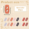 64Pcs 8 Colors Plastic Buttons BUTT-FG0001-36-2