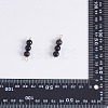 10Pcs Triple Natural Obsidian Round Beaded Connector Charms PALLOY-SW00003-11-8