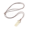 Natural Citrine Nugget Pendant Necklace with Waxed Cord for Women NJEW-F306-01F-2