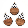 Printed Opaque Resin & Walnut Wood Pendants RESI-TAC0017-59-1