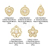 10Pcs 5 Styles Iron Rhinestone Pendants IFIN-YW0001-94-4