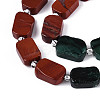Natural Fuchsite & Red Jasper & Rainbow Moonstone Beads Strands G-T144-14B-01-3