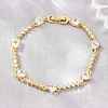 Brass Pave Cubic Zirconia Heart Link Chain Bracelets for Women KK-CBA68DA-10G-01-2