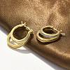 Two-layer Oval Brass Enamel Hoop Earrings EJEW-S252-03C-G-2