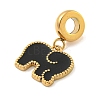 Ion Plating(IP) 304 Stainless Steel Enamel European Dangle Charms STAS-U005-44G-01-2