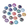 Mosaic Printed Glass Half Round/Dome Cabochons X-GGLA-N004-12mm-G-1