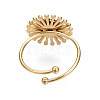 304 Stainless Steel Open Cuff Finger Ring Cabochon Settings X-STAS-T060-14G-2