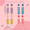ANATTASOUL 4 Pairs 4 Colors Alloy Enamel Pencil Dangle Stud Earrings for Teachers' Day EJEW-AN0004-86-2