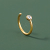 304 Stainless Steel Crystal Rhinestone Hoop Nose Rings WG032BD-08-1