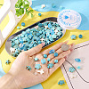 DIY Natural Lava Rock &  Synthetic Turquoise & Coral  Beads Bracelet/Necklaces Making Kits DIY-TA0012-54-7