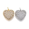 Brass Micro Pave Clear Cubic Zirconia Pendants ZIRC-M108-34-1