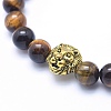 Adjustable Alloy Lion Braided Bead Bracelets sgBJEW-SZ0001-71-2