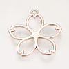 Rack Plating Alloy Open Back Bezel Pendants PALLOY-R099-31RG-FF-2