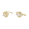 Heart Brass Micro Pave Cubic Zirconia Cuff Earrings for Women EJEW-E308-01G-1