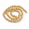 Electroplated Natural Lava Rock Bead Strands G-E429-01-6mm-G-2