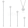 Anti-Tarnish 4Pcs 4 Styles Sterling Silver Cable Chain Extender STER-GL0001-03-1