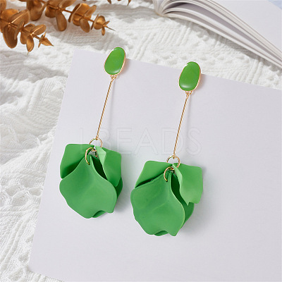 Spray Painted Alloy Enamel Dangle Stud Earrings FS-WG98629-13-1