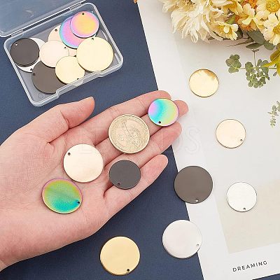 20Pcs 10 Style Ion Plating(IP) 304 Stainless Steel Charms STAS-UN0032-07-1