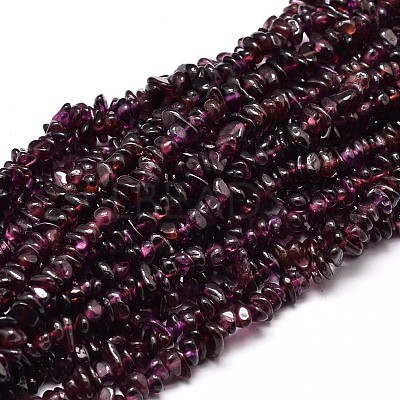 Natural Garnet Chip Beads Strands G-E271-98-1