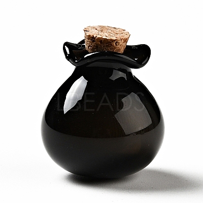 Lucky Bag Shape Glass Cork Bottles Ornament LS-AJEW-A039-02I-1