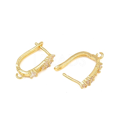 Brass Micro Pave Cubic Zirconia Hoop Earring Findings CU-CBAB5B4-01G-1
