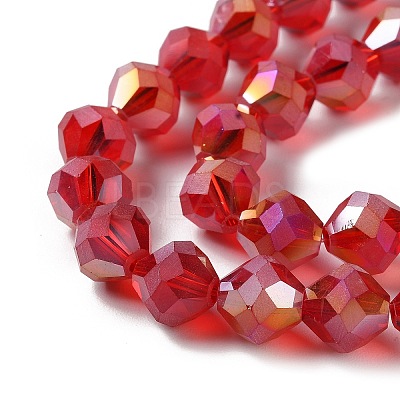 Electroplate Transparent Glass Beads Strands EGLA-I019-AB01-1