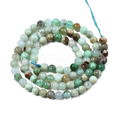 Natural Chrysoprase Beads Strands X-G-S333-4mm-016-1