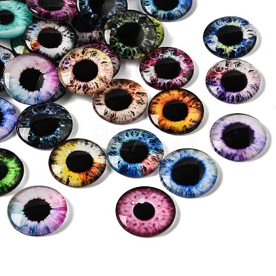Printed Transparent Glass Cabochons GL-CBAA22A-02-1